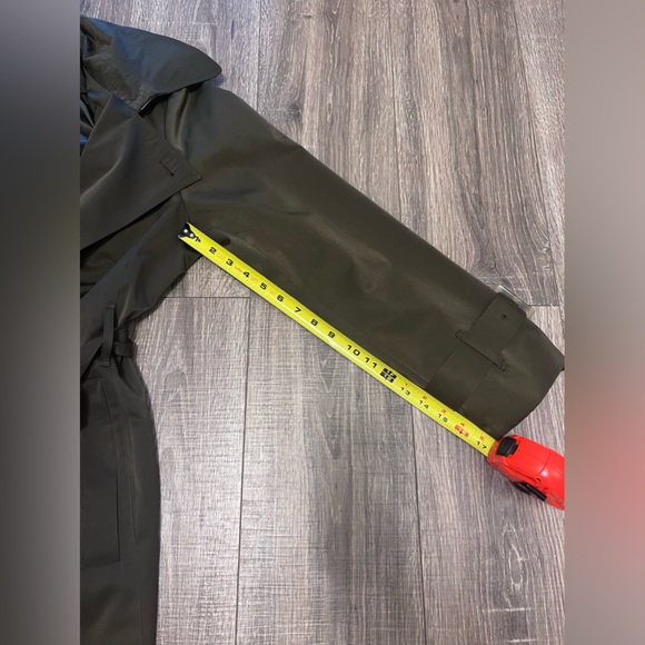 ❌SOLD❌London Fog Military Olive Green Broken Tench Coat Size XL Tortoise Buttons - Picture 13 of 13